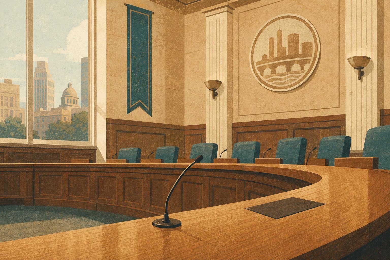 City Hall Budget Vote - illustration, Jake Team LLC