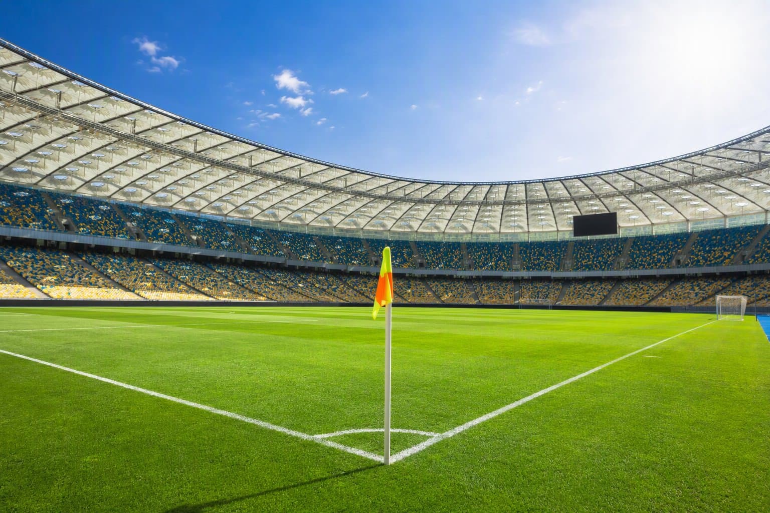 Sunlit Soccer Stadium - illustration, Jake Team LLC