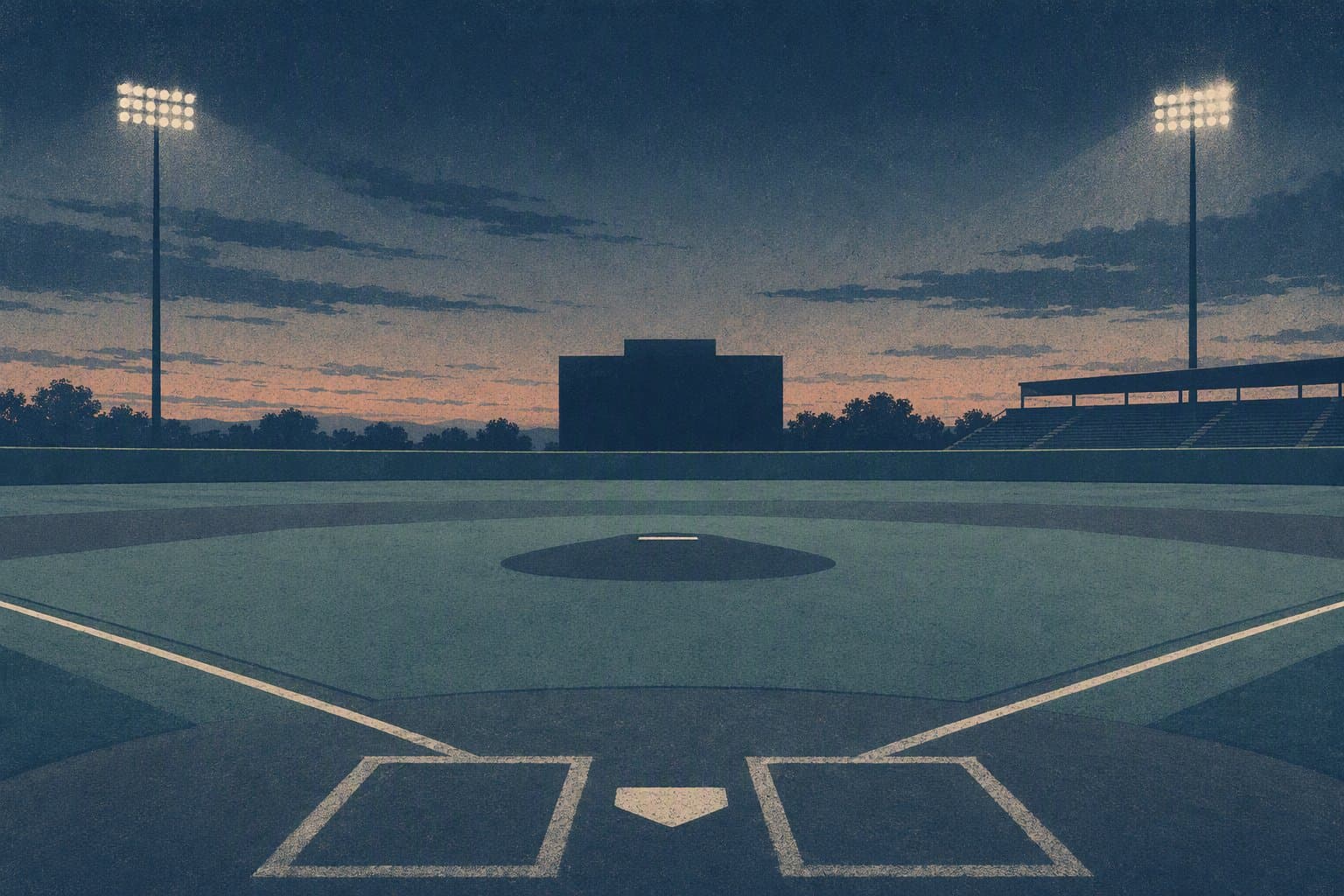 baseball stadium night - illustration, Jake Team LLC