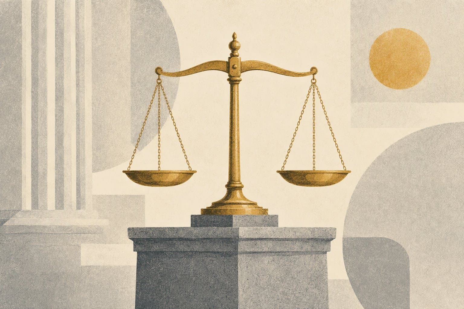 Grayson County justice scales - illustration, Jake Team LLC