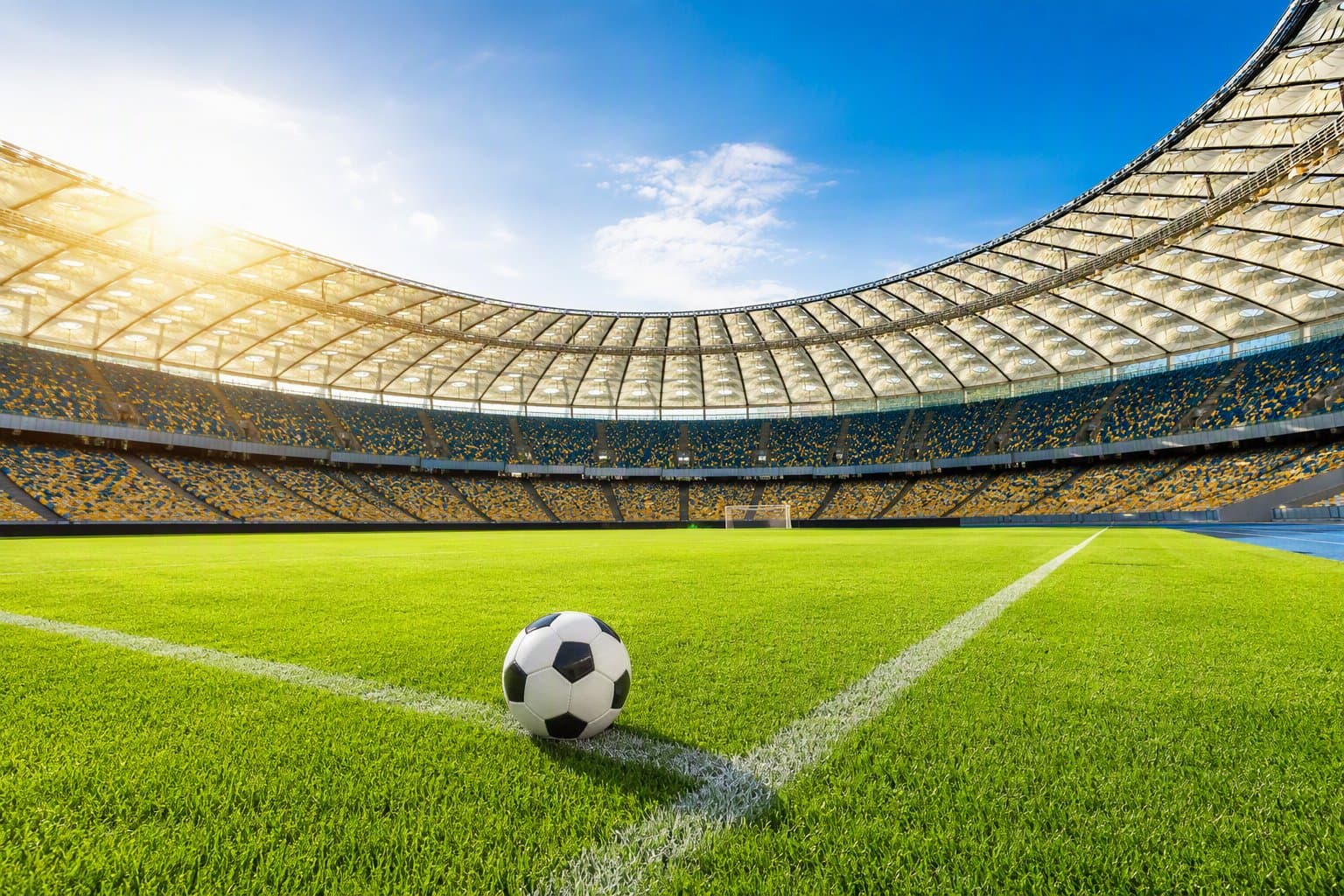 Sunlit Soccer Stadium - illustration, Jake Team LLC