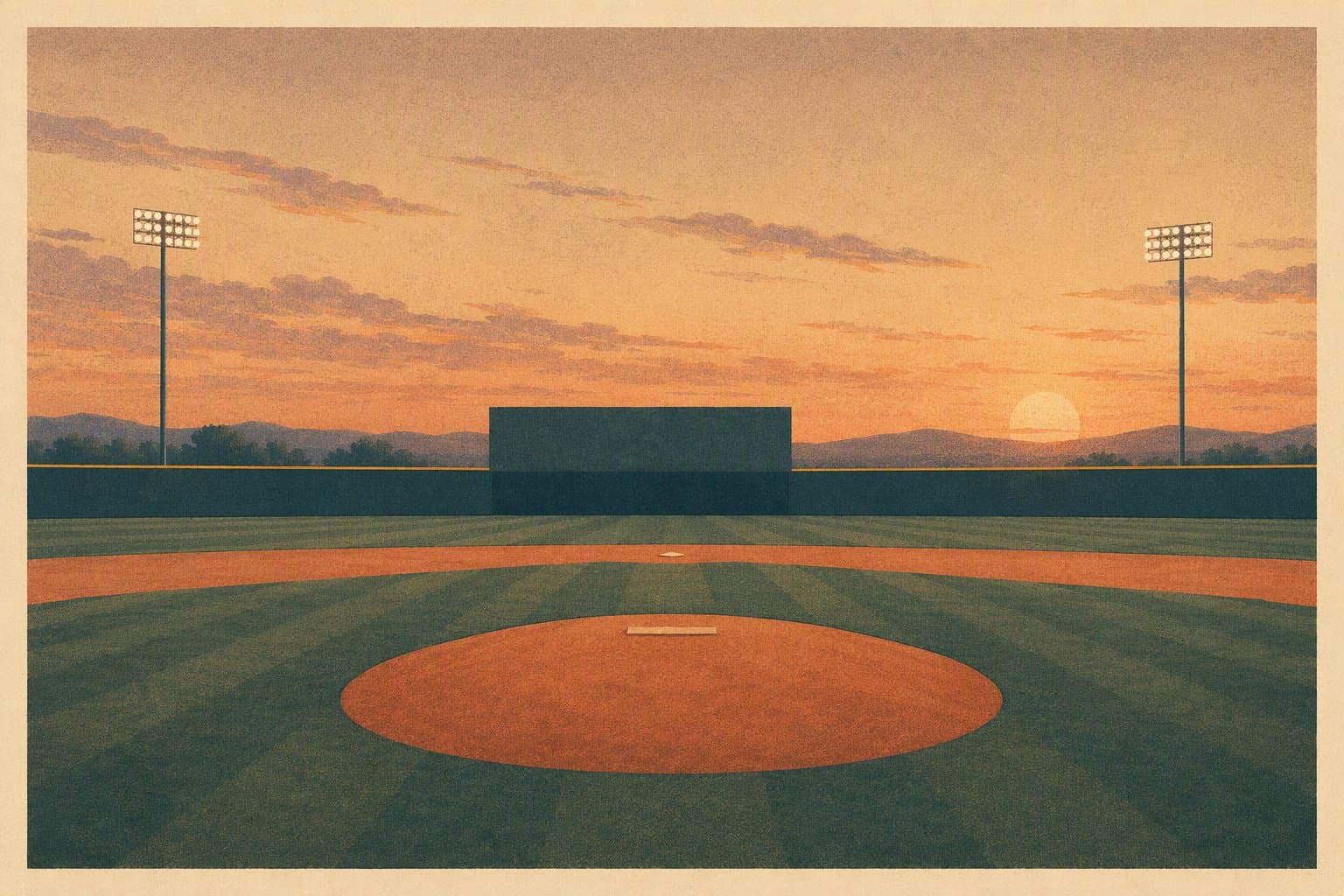 empty baseball stadium - illustration, Jake Team LLC