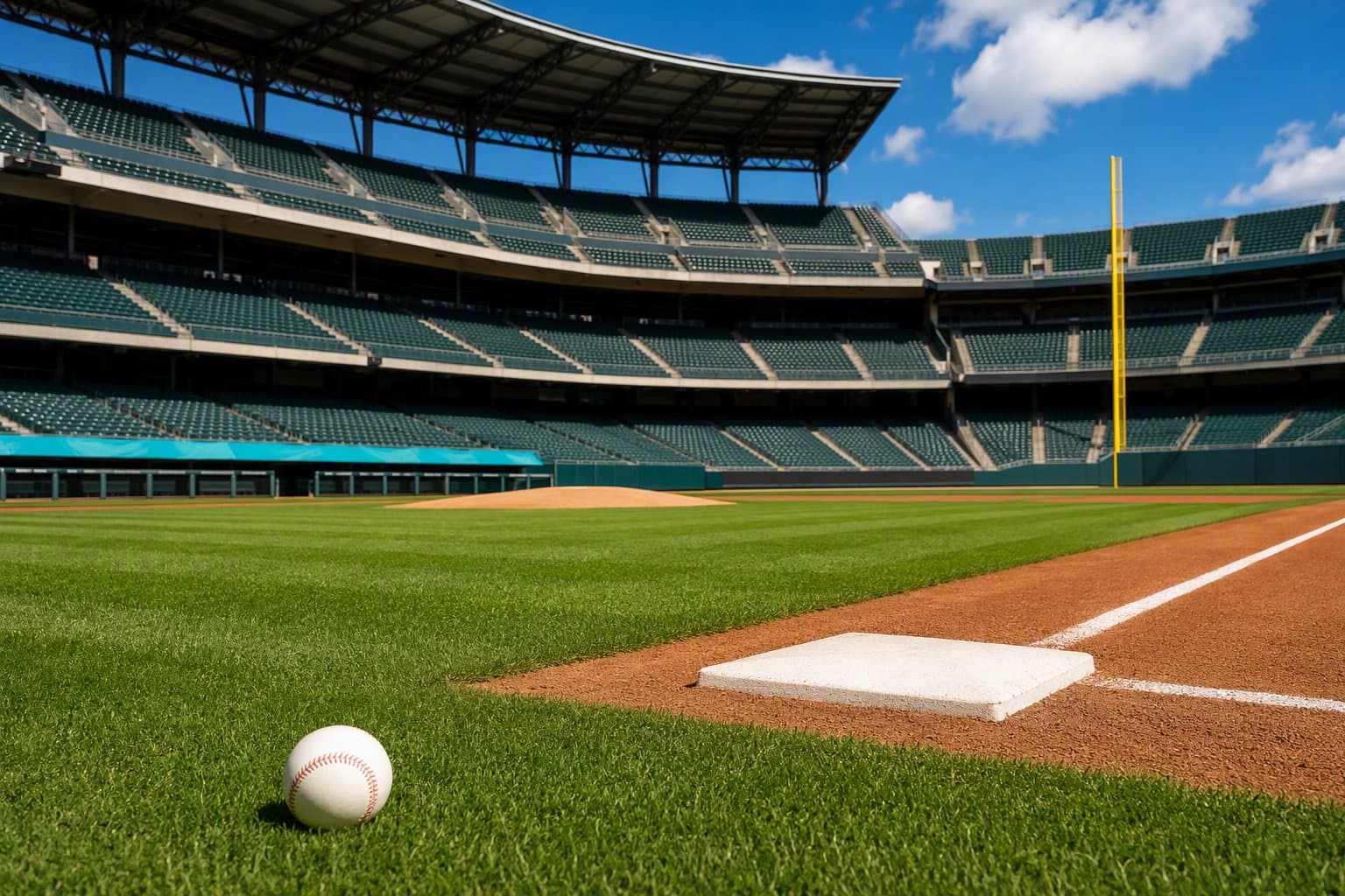 Sunlit Baseball Stadium - illustration, Jake Team LLC