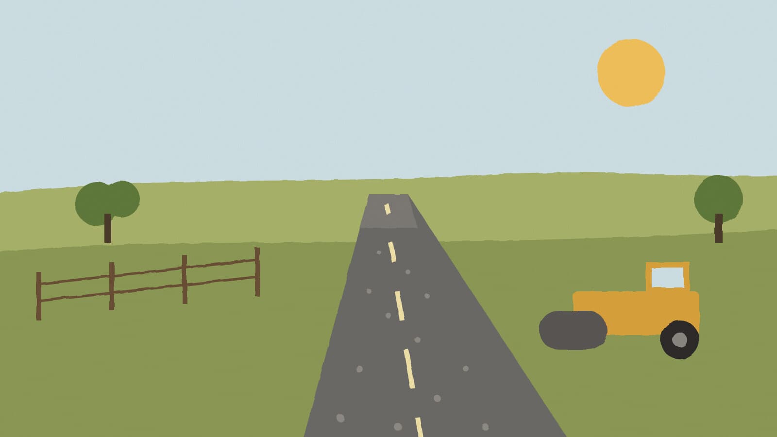 Rural road and roller - illustration, Jake Team LLC