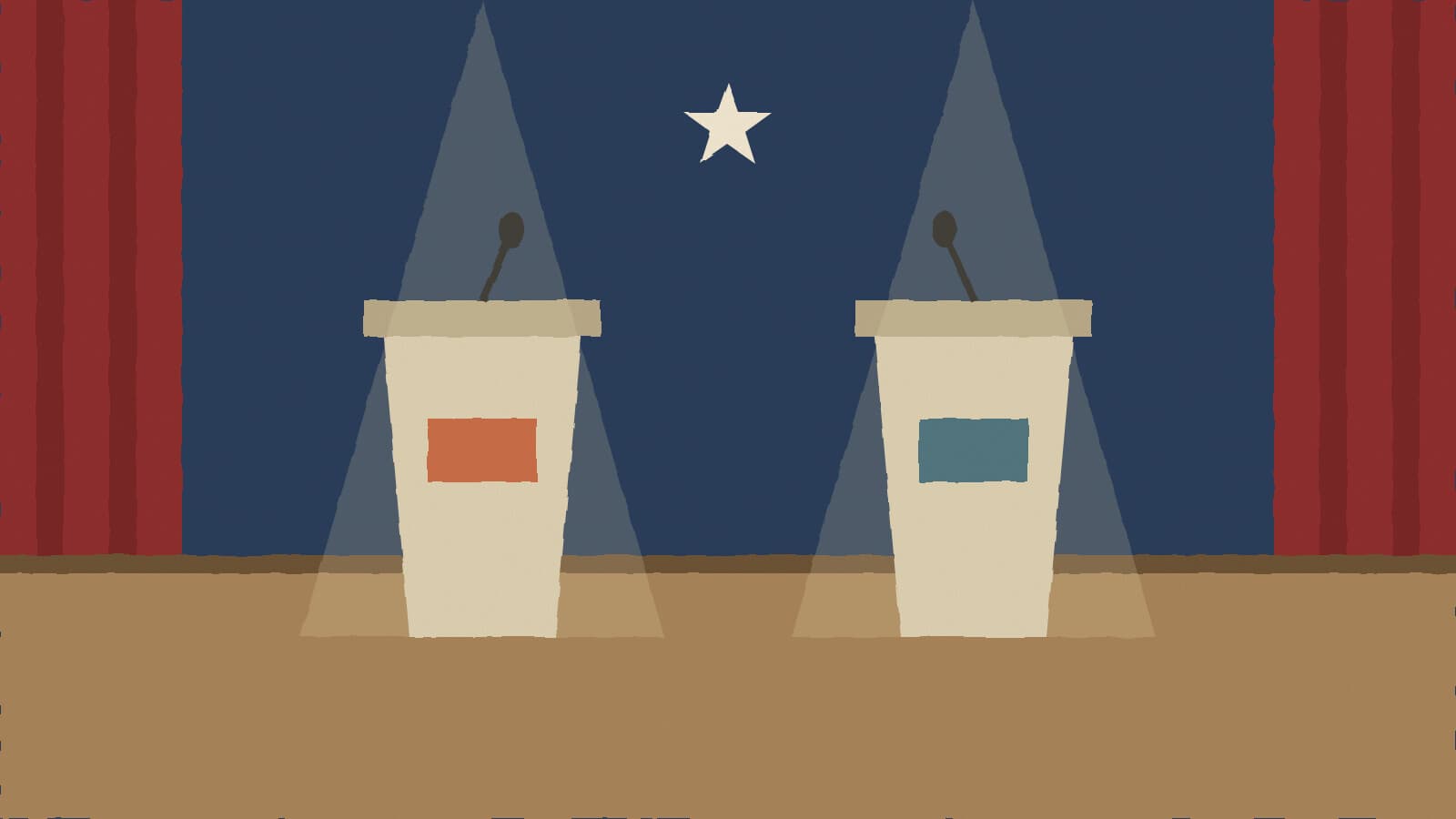 Empty debate podiums - illustration, Jake Team LLC
