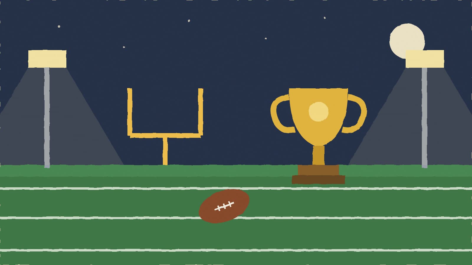 Trophy under stadium lights - illustration, Jake Team LLC