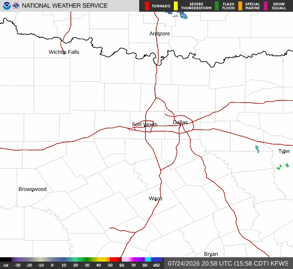 National Weather Service radar for North Texas (KFWS)