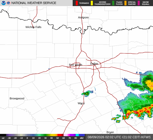 National Weather Service radar for North Texas (KFWS)
