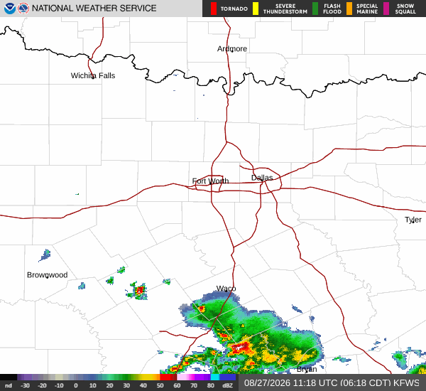National Weather Service radar for North Texas (KFWS)