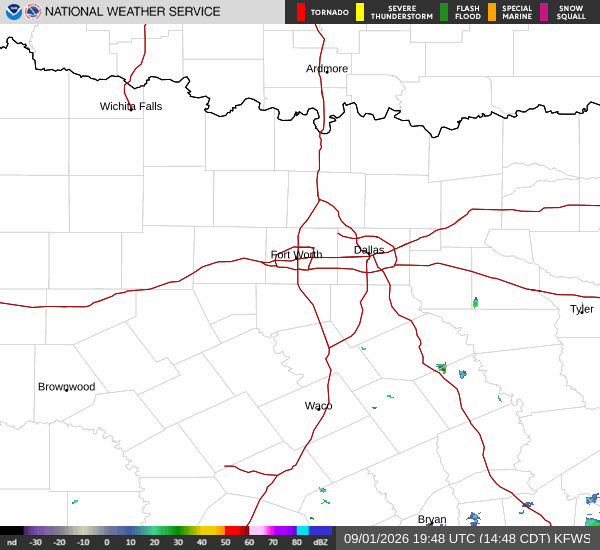 National Weather Service radar for North Texas (KFWS)