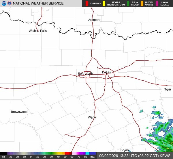 National Weather Service radar for North Texas (KFWS)