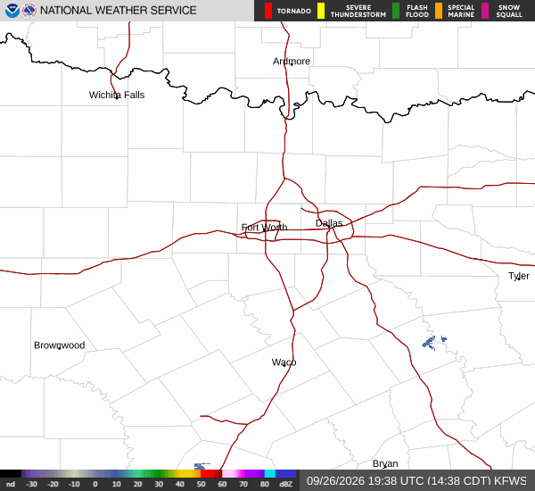 National Weather Service radar for North Texas (KFWS)