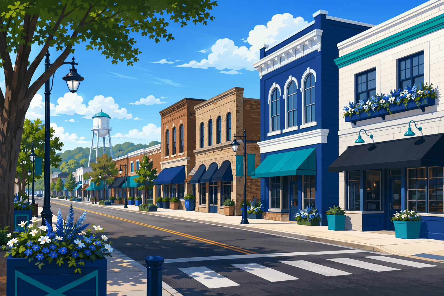 Town growth overview - illustration, Jake Team LLC