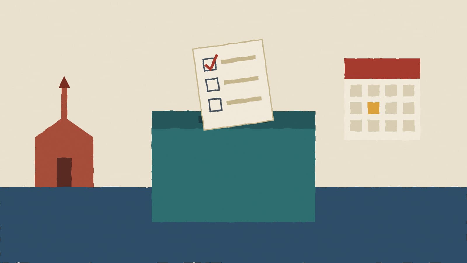 Ballot box and calendar - illustration, Jake Team LLC